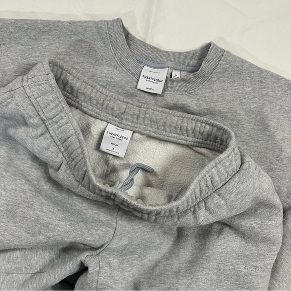 Aritzia Cozyfleece Sweat Fleece Matching Set Tracksuit Heather Grey - Picture 2 of 4